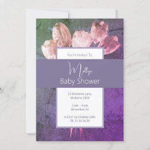 Invitation baby shower illusima Boho Watercolor Tulips