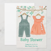 Invitation Baby shower illustrée Crayon (Devant / Derrière)