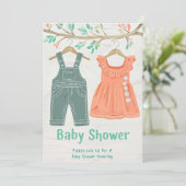Invitation Baby shower illustrée Crayon (Debout devant)