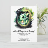 Invitation Baby shower Imaginaire Dragon (Debout devant)