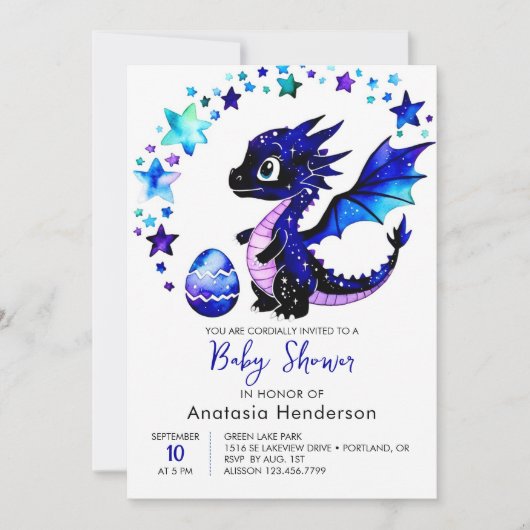 Invitation Baby shower Imaginaire numérique Dragon Boy (Devant)