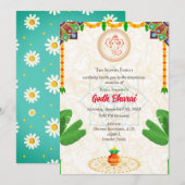 Invitation Baby shower indien Godh Bharai Hindu (Devant / Derrière)