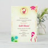 Invitation Baby shower indien Godh Bharai Hindu (Debout devant)