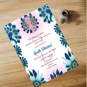 Invitation Baby shower indien Godh Bharai Hindu