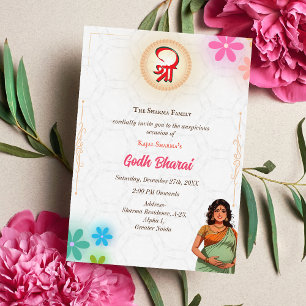 Invitation Baby shower indien Godh Bharai Hindu