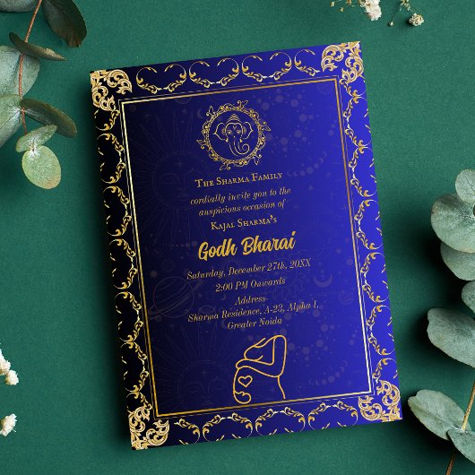 Invitation Baby shower indien Godh Bharai Hindu