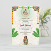 Invitation Baby shower indien Godh Bharai Hindu (Debout devant)