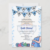 Invitation Baby shower indien Godh Bharai Hindu Blue (Devant)