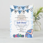 Invitation Baby shower indien Godh Bharai Hindu Blue (Debout devant)