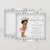 Invitation Baby shower indien hispanique de Princess Pearl (Devant / Derrière)