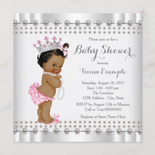 Invitation Baby shower indien hispanique de Princess Pearl