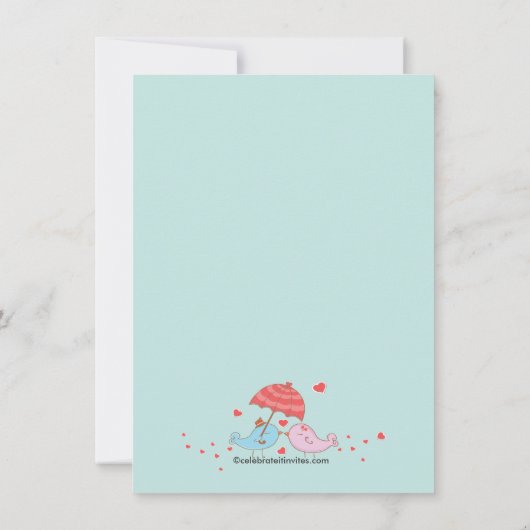 Invitation Baby shower Inséparable mou (Dos)