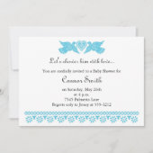 Invitation Baby shower Inséparables Fiesta de Bebe Bleu (Devant)