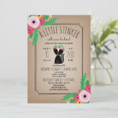 Invitation Baby shower inspiré de Boho Skunk Floral Cardstock (Debout devant)