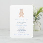 Invitation Baby shower intemporel Teddy Bear Pour Boy Party (Debout devant)