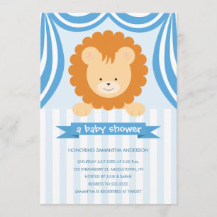 Invitation Baby shower Inviation - garçon de lion de cirque