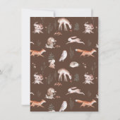 Invitation Baby shower Invitat Rustique des animaux forestier (Dos)