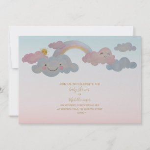 Invitation Baby shower-invitation-arc-en-ciel thème-aquarelle