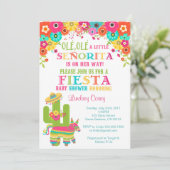 Invitation Baby shower Invitation~ Piñata de fiesta et fleurs (Debout devant)