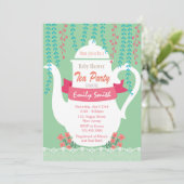 Invitation baby shower. Invitation Tea Party (Debout devant)