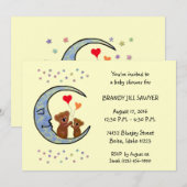 Invitation Baby shower Invitaton de lune de koala de bonne (Devant / Derrière)