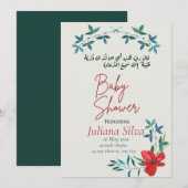 Invitation baby shower islamique coloré-arabe (Devant / Derrière)