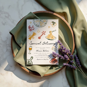 Invitation Baby shower italien moderne Scribble