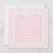 Invitation Baby shower ivoire et rose (Dos)