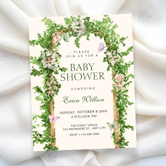 Invitation Baby shower jardin