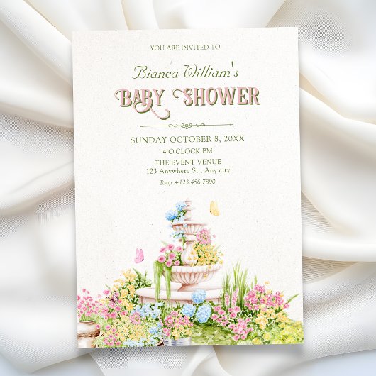 Invitation Baby shower jardin