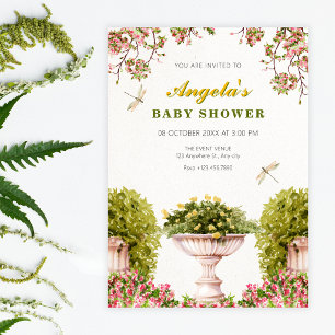 Invitation Baby shower jardin aquarelle