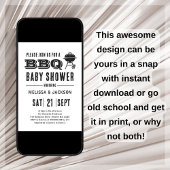 Invitation Baby shower jardin barbecue