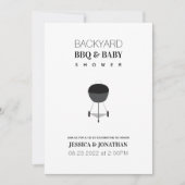 Invitation Baby shower Jardin BBQ Co-Ed Couples Simple (Devant)