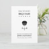 Invitation Baby shower Jardin BBQ Co-Ed Couples Simple (Debout devant)