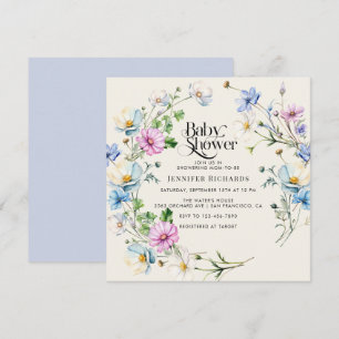 Invitation Baby shower Jardin fleur sauvage Fleur Anémonique