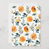 Invitation Baby shower Jardin Floral Orange Moderne (Dos)