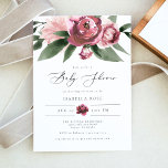 Invitation BABY SHOWER Jardin Floral Rose-Dusty MONET<br><div class="desc">Cette invitation baby shower présente des fleurs roses poussiéreuses d'aquarelle et une disposition simple et élégante. C'est l'invitation parfaite pour votre jardin ou baby shower bohème. Modifiez facilement le libellé *most* pour répondre aux besoins de votre événement.</div>