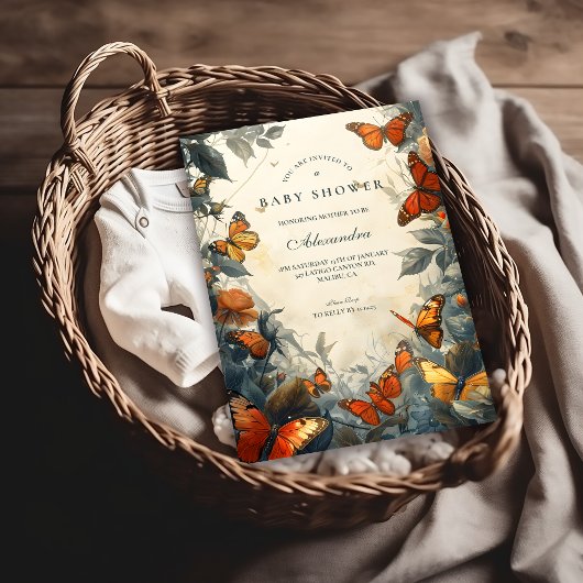 Invitation Baby Shower Jardin Papillon