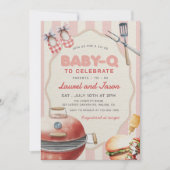 Invitation Baby shower Jardin pour bébé rose-Q (Devant)