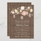 invitation baby shower, jarres rustiques en mason (Devant / Derrière)