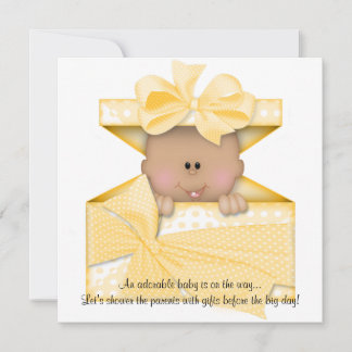 Invitation Baby shower jaune Afro-Américain