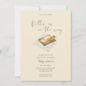 Invitation Baby shower jaune beurre chic (Devant)