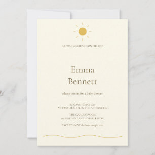 Invitation Baby Shower Jaune Beurre Petit Soleil