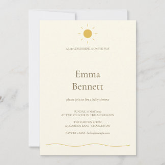Invitation Baby Shower Jaune Beurre Petit Soleil