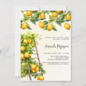 Invitation Baby shower jaune citron à l'eau (Devant)