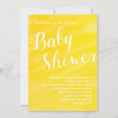 Invitation Baby shower Jaune Clair Neutre Genre Co-Ed (Devant)