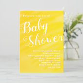 Invitation Baby shower Jaune Clair Neutre Genre Co-Ed (Debout devant)