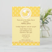 Invitation Baby shower jaune de canard (Debout devant)