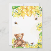 Invitation Baby shower jaune de l'abeille en peluche (Dos)