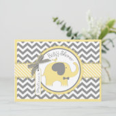 Invitation Baby shower jaune d'impression de Chevron de (Debout devant)